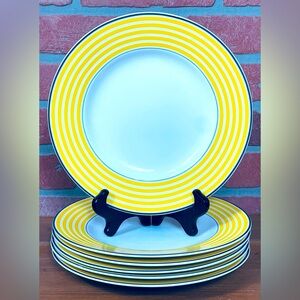 “ 6 “ Lenox Wickford Sea Cliffs Stripe By Kate Spade Plates 9.5”, Discontinued